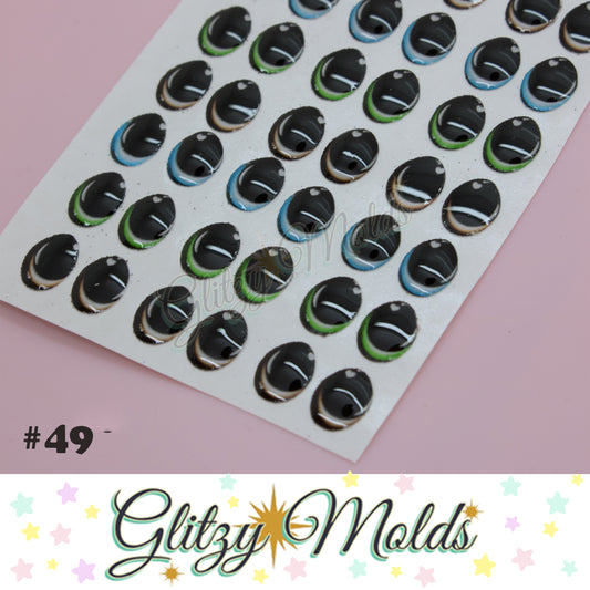 3D Eye Stickers, 6mm 3D Resin Eyes, Ojos Resinados, Ojitos Auto adheribles GM-49