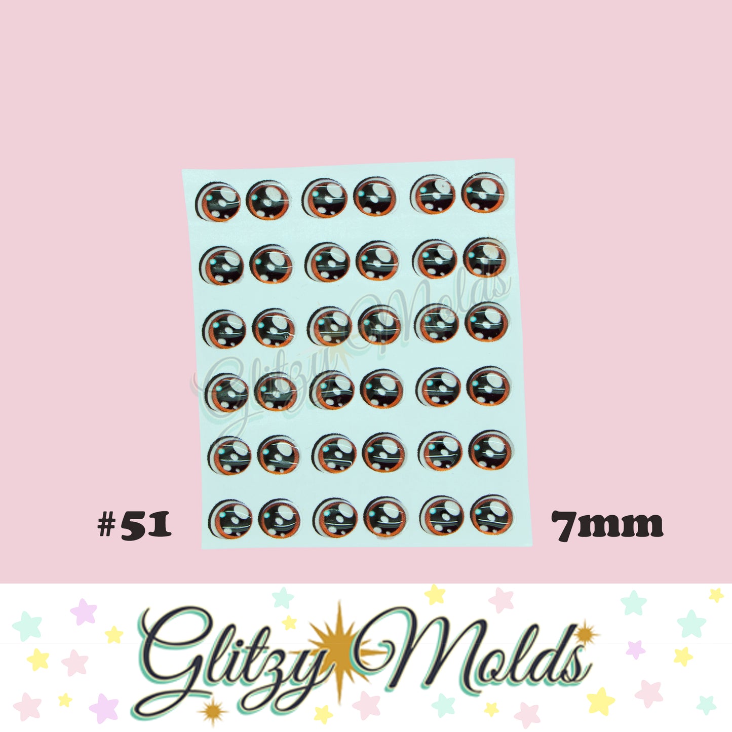 3D Eye Stickers, 7mm 3D Resin Eyes, Ojos Resinados, Ojitos Auto adheribles GM-51