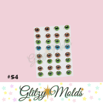 3D Eye Stickers, 3D Resin Eyes, Ojos Resinados, Ojitos Auto adheribles GM-54