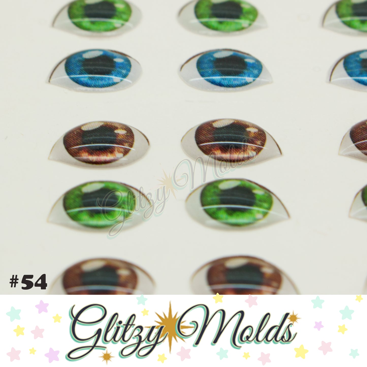 3D Eye Stickers, 3D Resin Eyes, Ojos Resinados, 6mm, 7mm& 8mm, Ojitos Auto adheribles GM-54