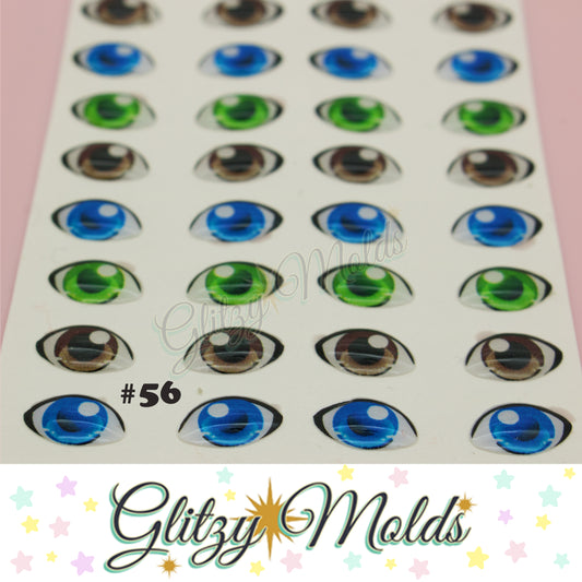 3D Eye Stickers, 3D Resin Eyes, Ojos Resinados, Ojitos Auto adheribles GM-56