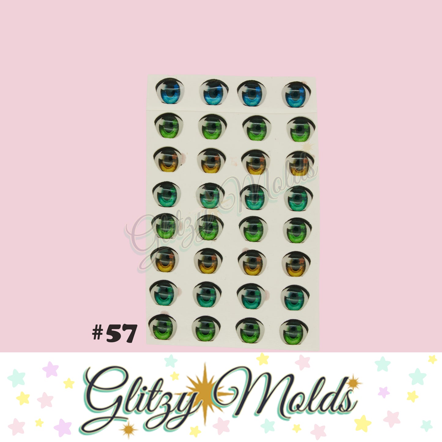 3D Eye Stickers, Anime 3D Resin Eyes, Ojos Resinados, Ojitos Auto adheribles GM-57