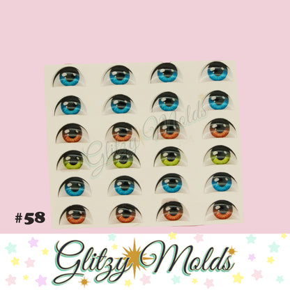 3D Eye Stickers, 3D Resin Eyes, Ojos Resinados, Ojitos Auto adheribles GM-58