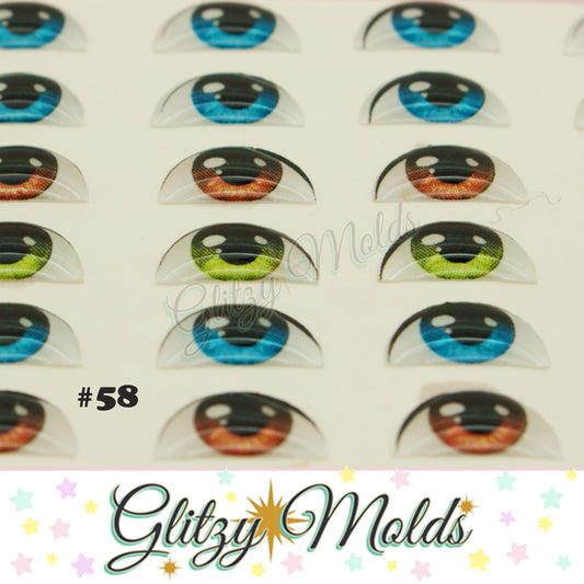 3D Eye Stickers, 3D Resin Eyes, Ojos Resinados, Ojitos Auto adheribles GM-58