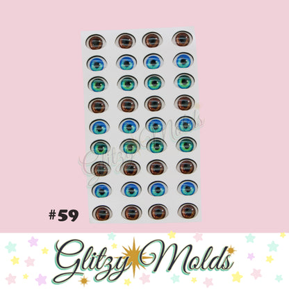 3D Eye Stickers, 3D Resin Eyes, 6mm, 7mm & 8mm, Ojos Resinados, Ojitos Auto adheribles GM-59