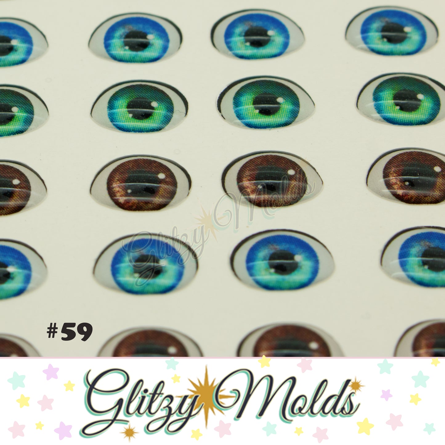 3D Eye Stickers, 3D Resin Eyes, 6mm, 7mm & 8mm, Ojos Resinados, Ojitos Auto adheribles GM-59