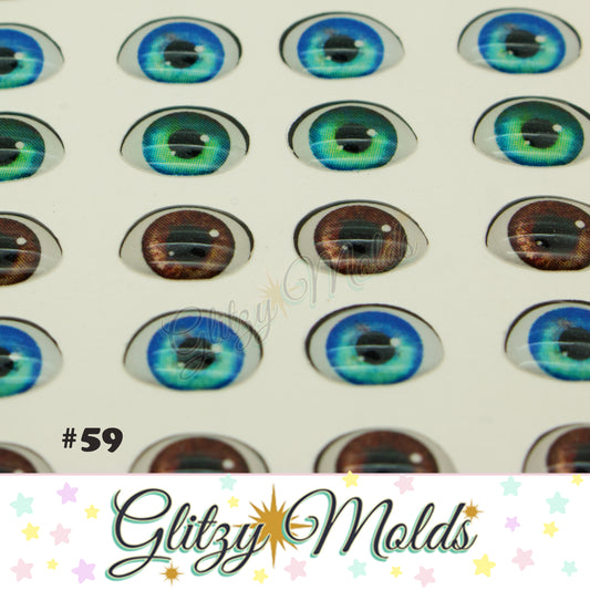 3D Eye Stickers, 3D Resin Eyes, Ojos Resinados, Ojitos Auto adheribles GM-59