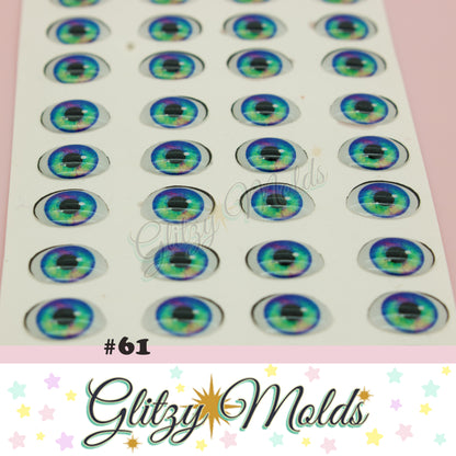 3D Eye Stickers, Anime 3D Resin Eyes, 6mm, 7mm & 8mm, Ojos Resinados, Ojitos Auto adheribles GM-61