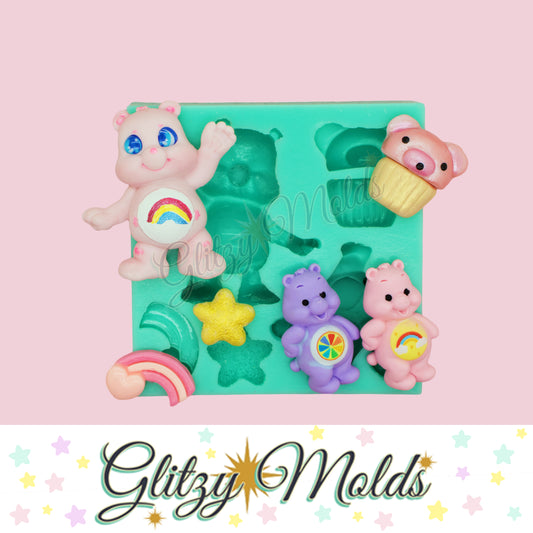 Cute Bears Mold, Silicone Mold, Molde de Ositos, Molde de Silicon GM-301