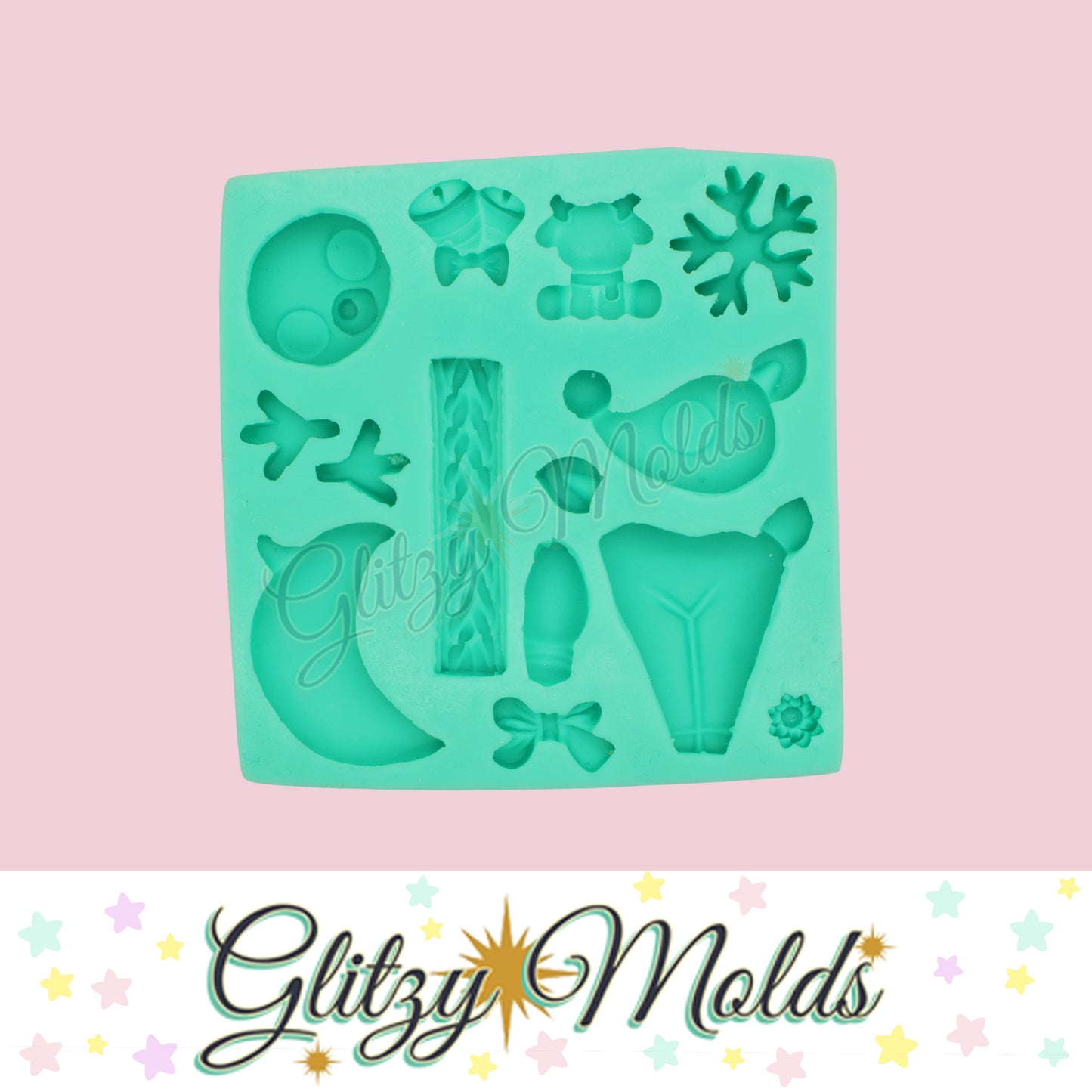 Reindeer Clay Silicone Mold, Christmas Appliques, Molde Navideño de Reno GM11.3