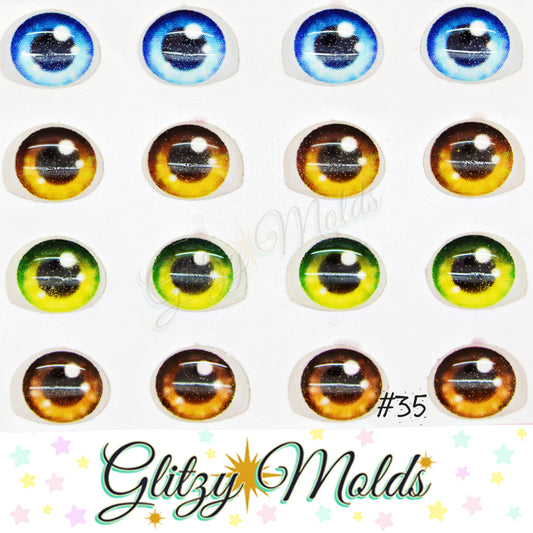 3D Eye Stickers, 3D Resin Eyes, Ojos Resinados, Ojitos Auto adheribles GM-35