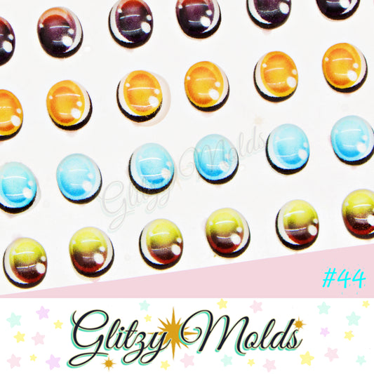 3D Eye Stickers, 3D Resin Eyes, Ojos Resinados, Ojitos Auto adheribles, Porcelana Fria GM-44