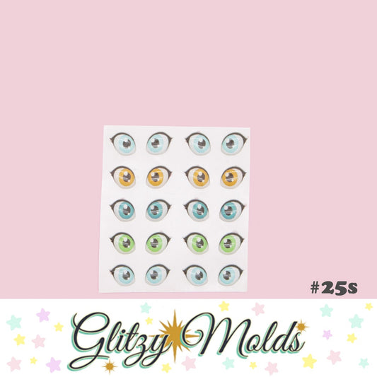 3D Eye Stickers, Ojos Resinados Auto adheribles GM-25