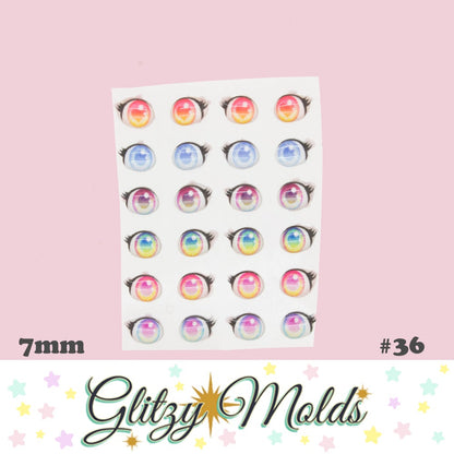 3D Eye Stickers, 3D Resin Eyes, Ojos Resinados, Ojitos Auto adheribles GM-36