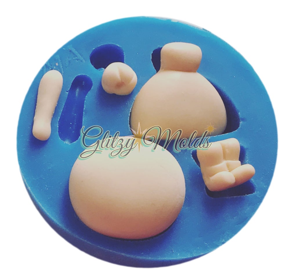 Basic Doll Mold, Silicone Mold for Cold Porcelain, Clay Appliques, Molde Porcelana Fria GM-7