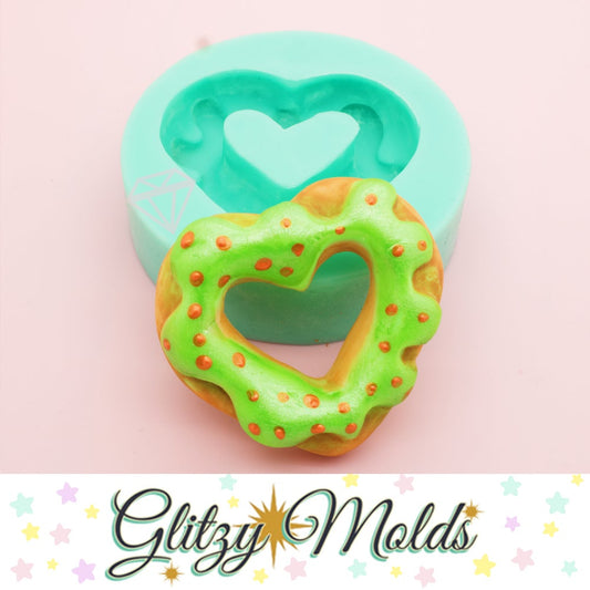 Heart Shaped Donut Mold, Cold Porcelain, Candle, Soap, Molde de Dona GM-DM1