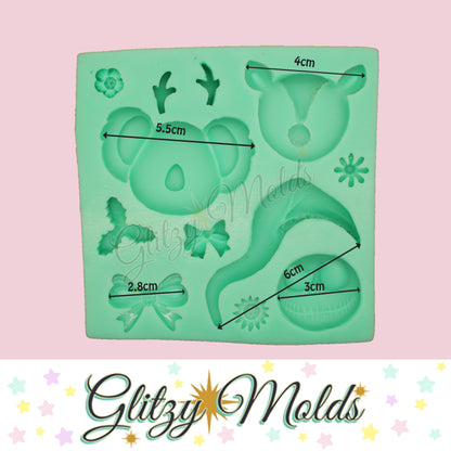 Reindeer, Koala and Jack Silicone Mold, Christmas Mold, Molde Navideño GM11.1