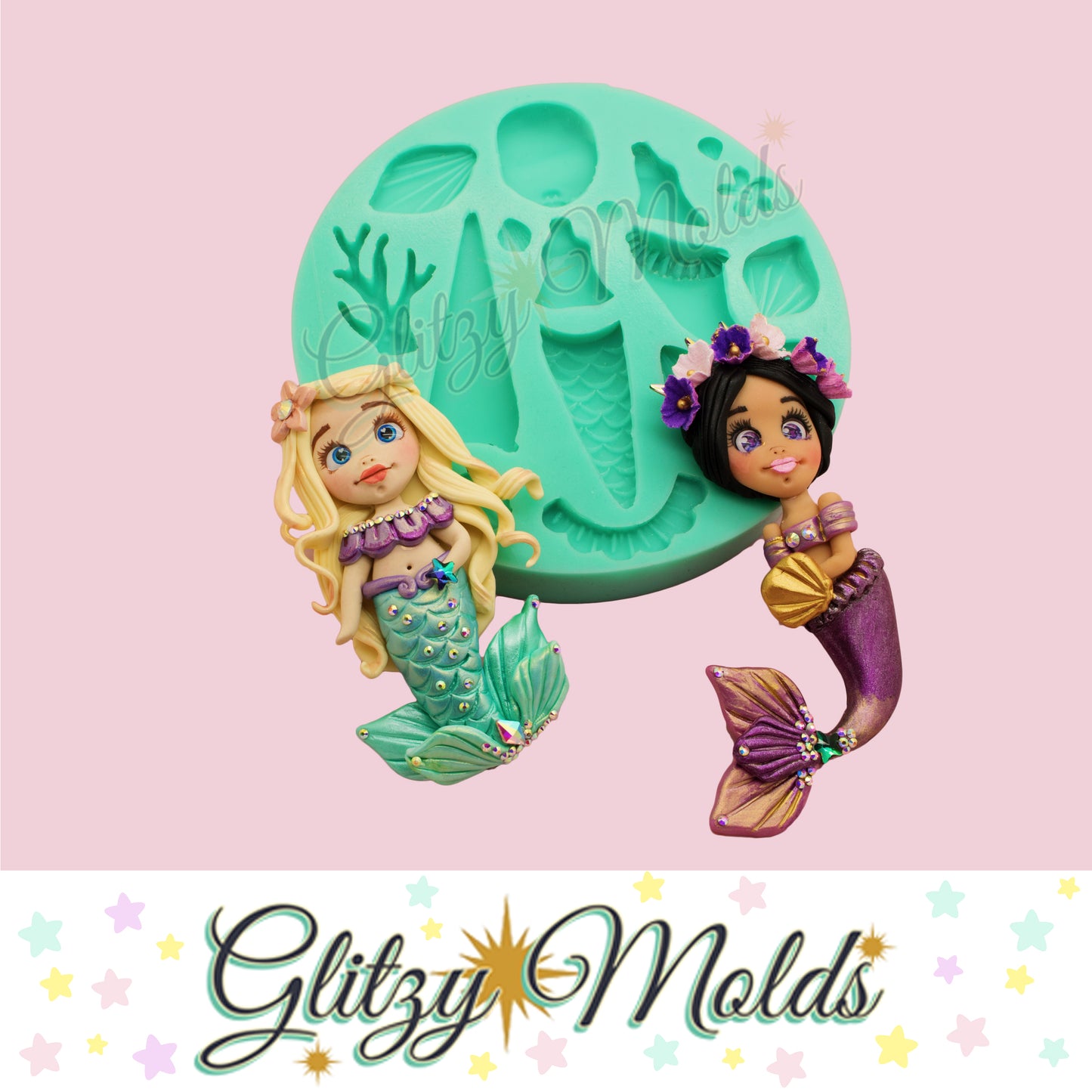 Deluxe Mermaid Collection, Mermaid Silicone Mold, Collecion Sirenas Deluxe, Molde Porcelana Fria GM-PC5