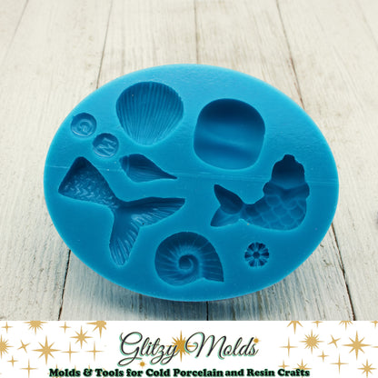 Cute Mermaid Silicone Mold, Molde Porcelana Fria, Molde de Sirena GM-5