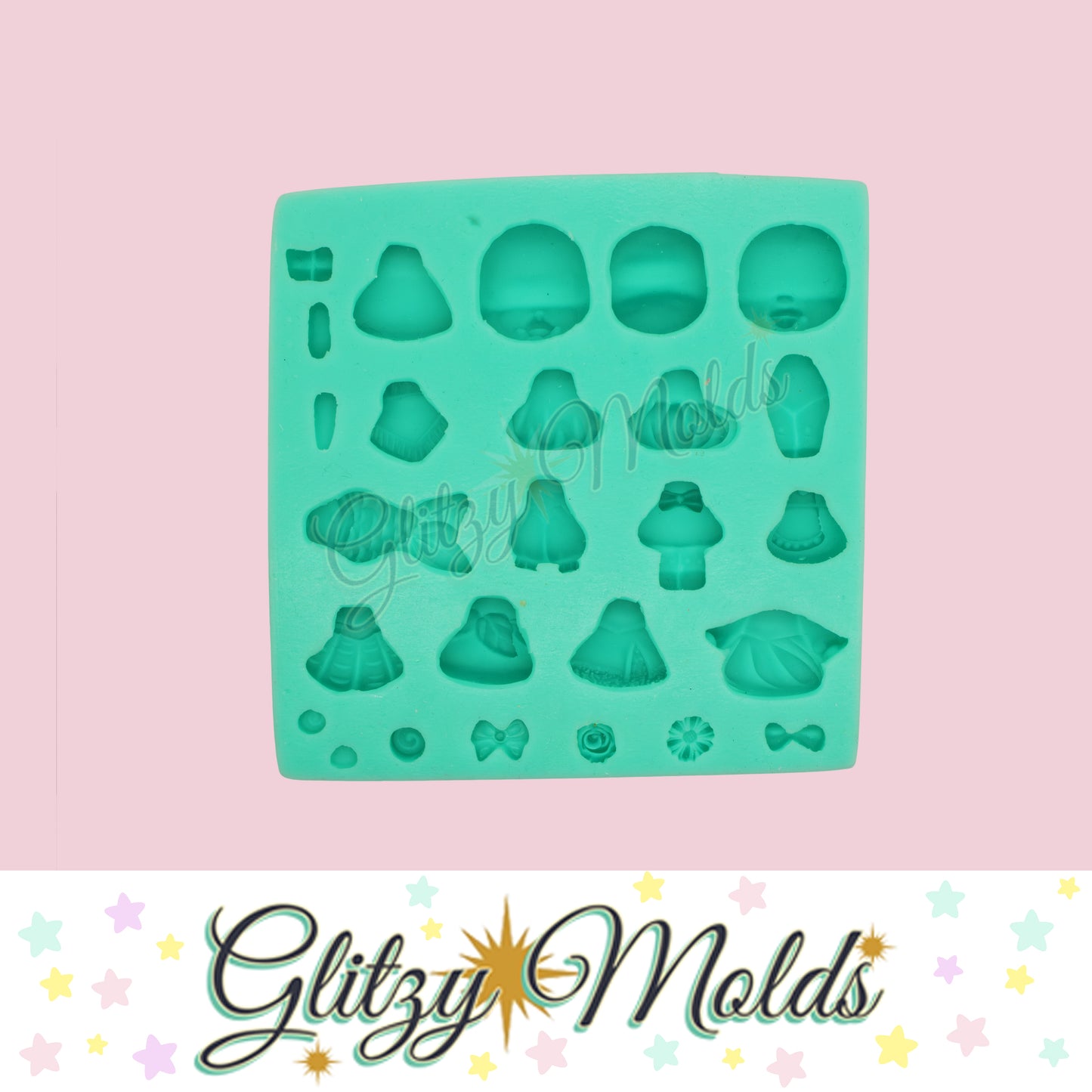 Mini Princess Silicone Mold, Molde de Mini Princesas, Silicone Mold, Molde de Silicone GM-8-3