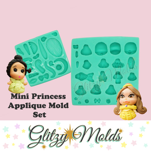 Mini Princess Silicone Mold, Molde de Mini Princesas, Silicone Mold, Molde de Silicone GM-8-3