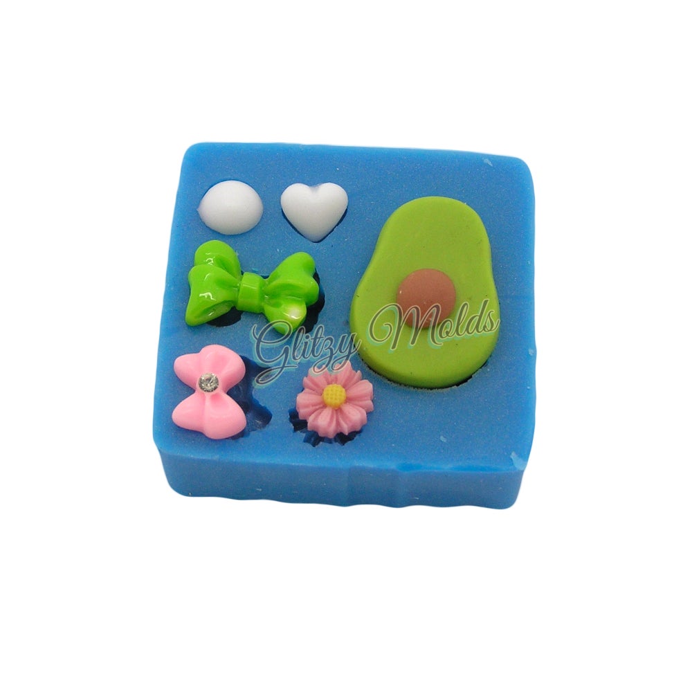 Silicone Avocado Mold, Earring Mold for Cold Porcelain