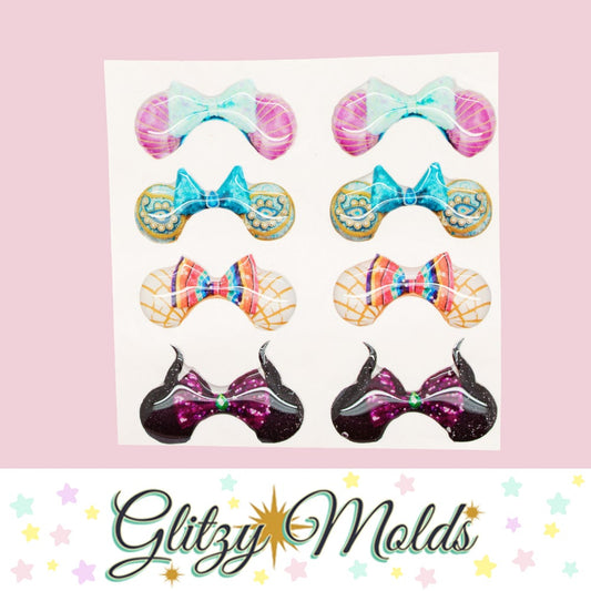 3D Minnie Ear Stickers, 3D Resin Minnie Ears, Orejitas Auto adheribles, Porcelana Fria GM-ME