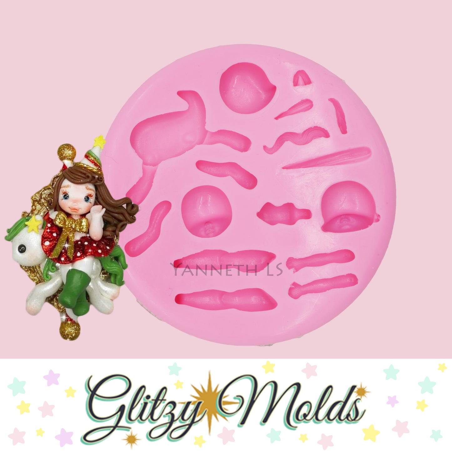 Carousel Doll Applique Silicone Mold, Molde Carrusel de Yanneth LS MY-2