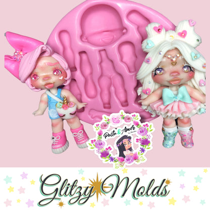 Doll Multi Body Silicone Mold, Molde Multicuerpos, Doll Applique Silicone Mold MB #25