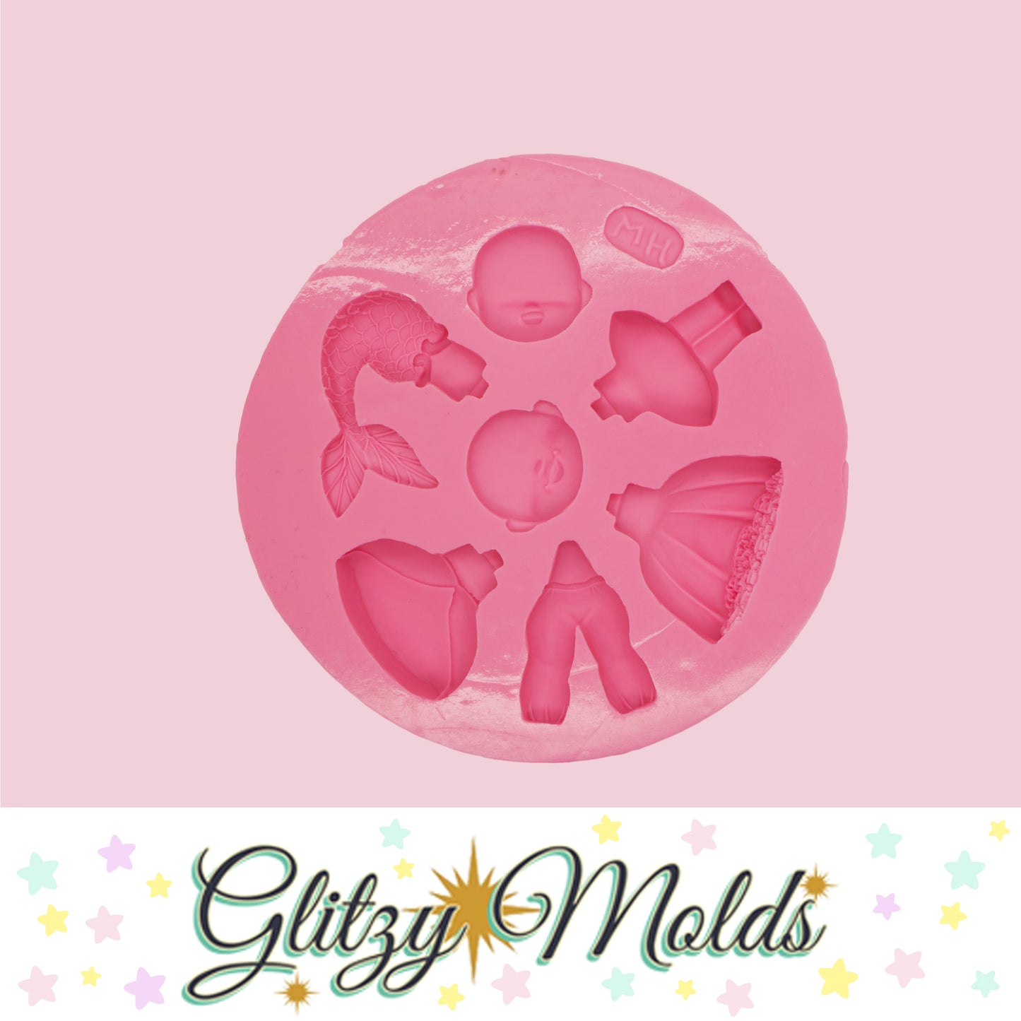 Multi Princess Silicone Mold, Molde Multi Princesas NH #6