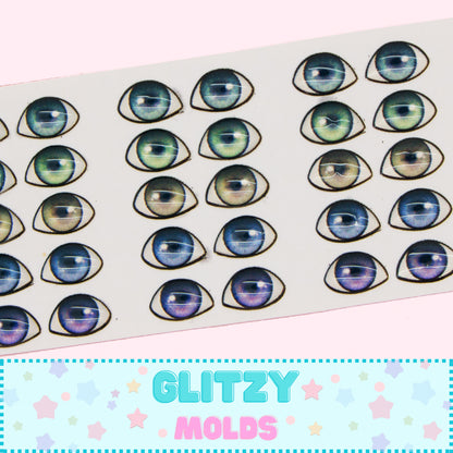 3D Eye Stickers, 3D Resin Eyes, Ojos Resinados 3D, 5.4mm & 7mm, Ojitos Auto adheribles GM-100