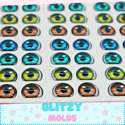 3D Eye Stickers, 3D Resin Eyes, Ojos Resinados 3D, Ojitos Auto adheribles, 7mm x 6mm GM-101