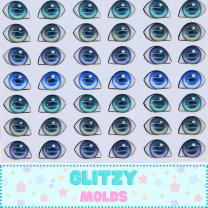 3D Eye Stickers, 3D Resin Eyes, Ojos Resinados 3D, 7.8mm by 5.2mm, Ojitos Auto adheribles GM-104