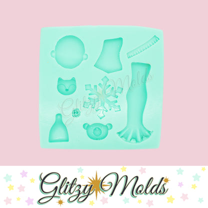 Princess Collection, Silicone Mold, Applique Mold, Collecion Princesas, Molde Porcelana Fria GM-PC1