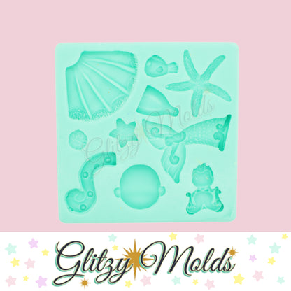 Princess Collection, Mermaid Silicone Mold, Collecion Princesas, Molde Porcelana Fria GM-PC2