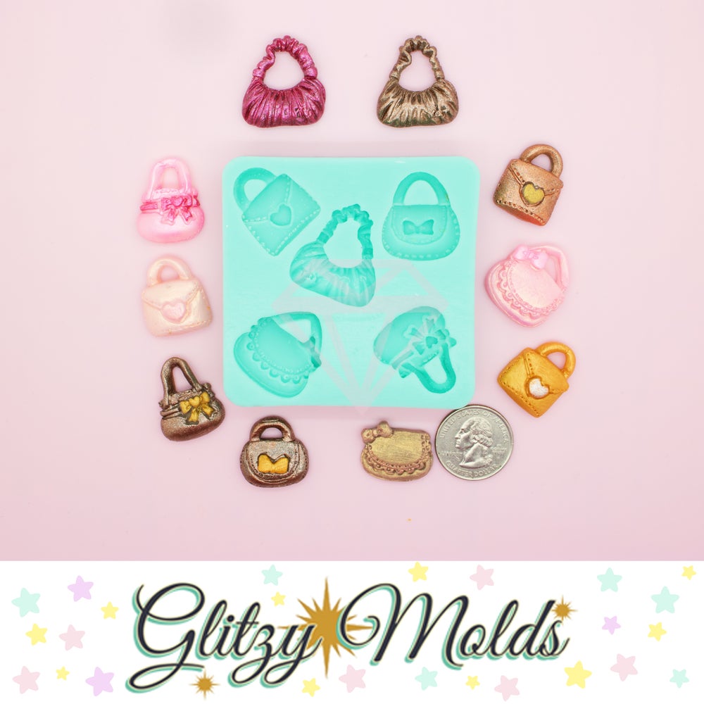 Mini Purse Silicone Mold, Molde de Mini Bolsos, Applique Doll Accessories GM-MC2