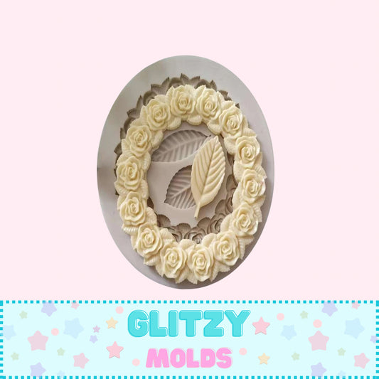 Small Floral Frame, Silicone Mold, Molde de Camafeo Floral Chico GM-101