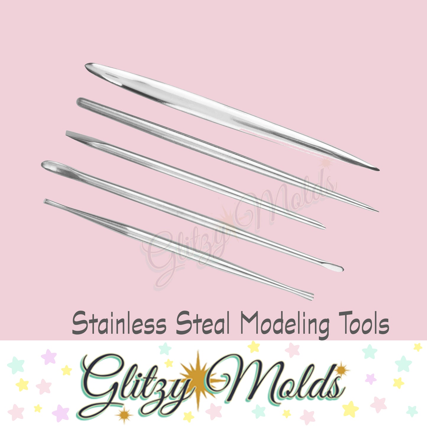 5 piece Steel Clay Sculpting Tools, Set de Herramientas Modeladoras de Acero Inoxidable