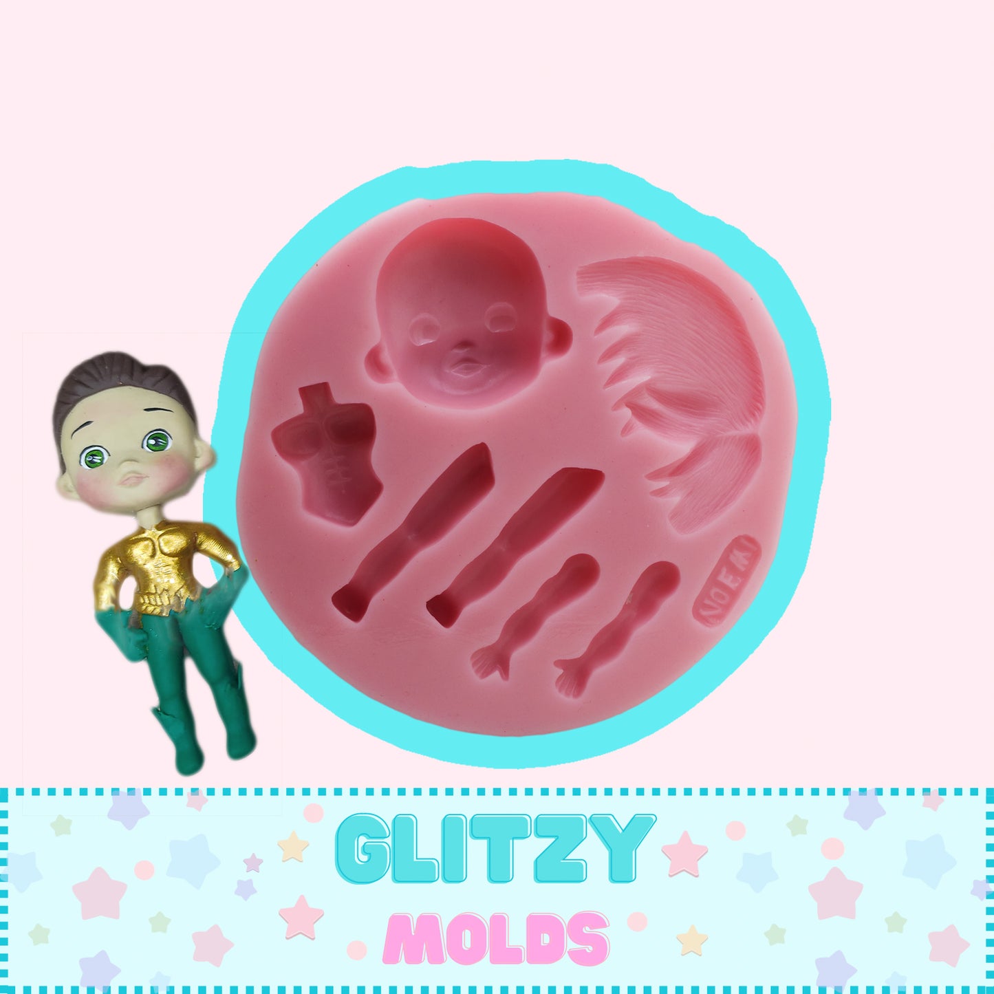 Cute Super Heroes, Silicone Mold, Molde Super Heroes, Molde de Silicone Noemi Hernandez NH #34