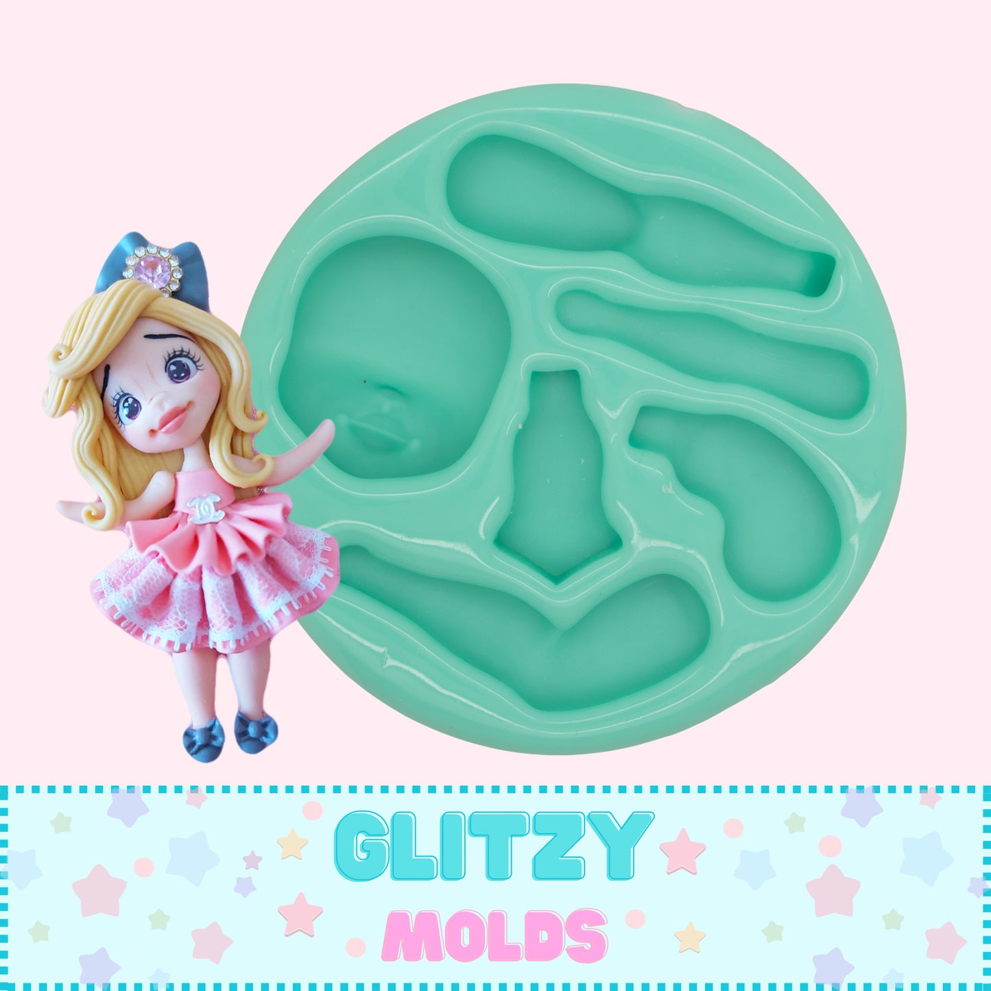 Multifunctional Doll Applique Silicone Mold, Molde de Silicon #05 de Tookie Shop TS-05