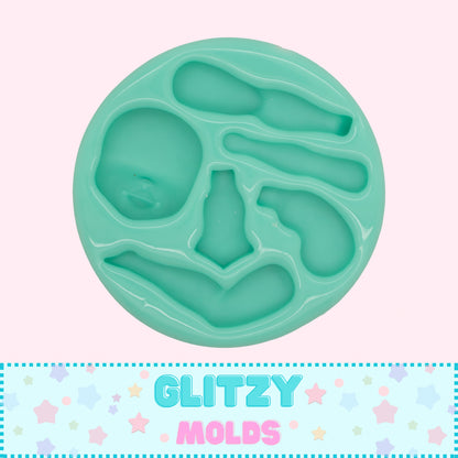 Multifunctional Doll Applique Silicone Mold, Molde de Silicon #05 de Tookie Shop TS-05