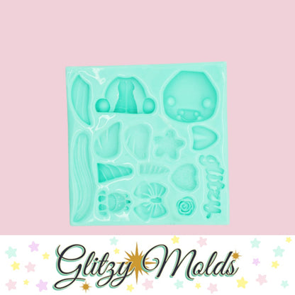 Unicorn Silicone Mold, Cold Porcelain Mold, Molde de Unicornio, Molde para Porcelana Fria GM-15