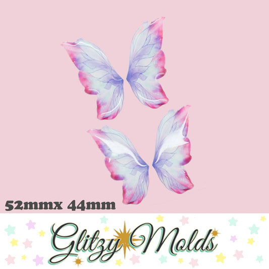 3D Fairy Resin Dome Wing Stickers, Alitas 3D Resinadas, 44mm by 52mm #1