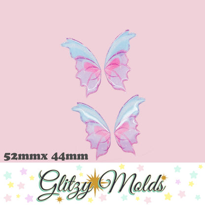 3D Fairy Resin Dome Wing Stickers, Alitas 3D Resinadas, 44mm by 52mm #2