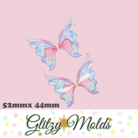 3D Fairy Resin Dome Wing Stickers, Alitas 3D Resinadas, 44mm by 52mm #3