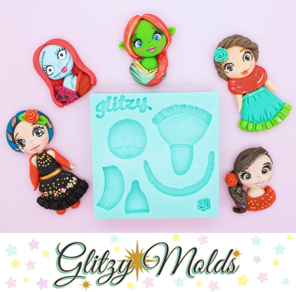 Doll Applique Silicone Mold, Molde De Silicone, Molde Para Applique, Molde Para Porcelana Fria GM-2